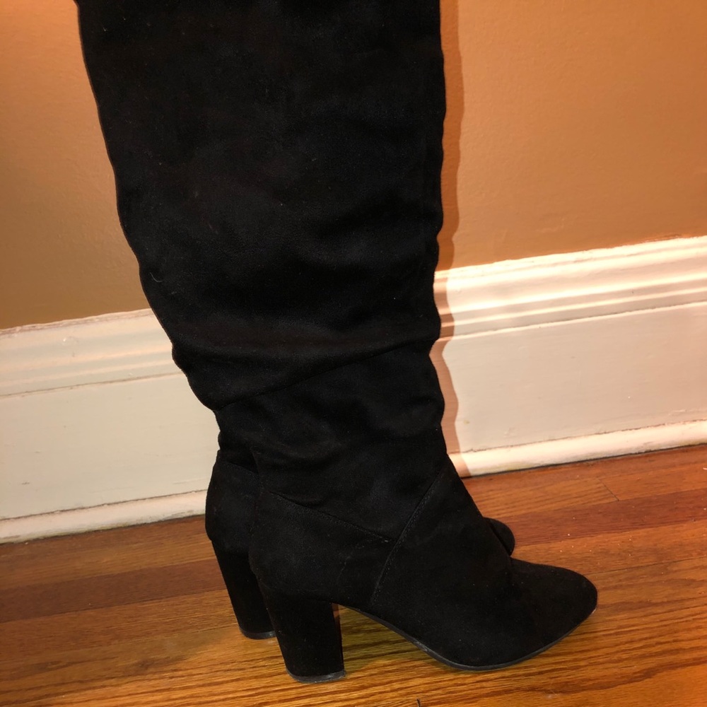 Over the knee black boots